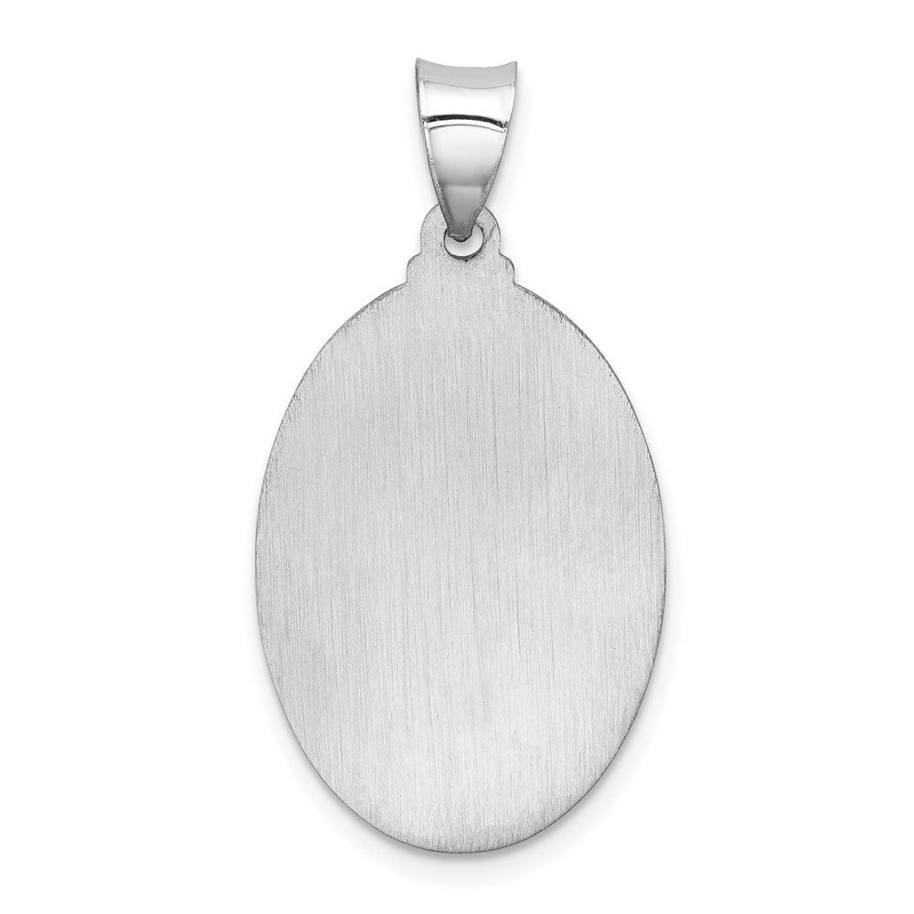 FJC Finejewelers 14 kt White Gold Polished Satin Saint Christopher Medal Hollow Charm 33 mm x 17 mm