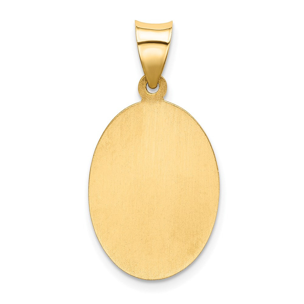 FJC Finejewelers 14 kt Yellow Gold Polished and Satin St Christopher Medal Hollow Charm 28 x 15 mm