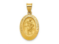 FJC Finejewelers 14 kt Yellow Gold Polished and Satin St Christopher Medal Hollow Charm 28 x 15 mm