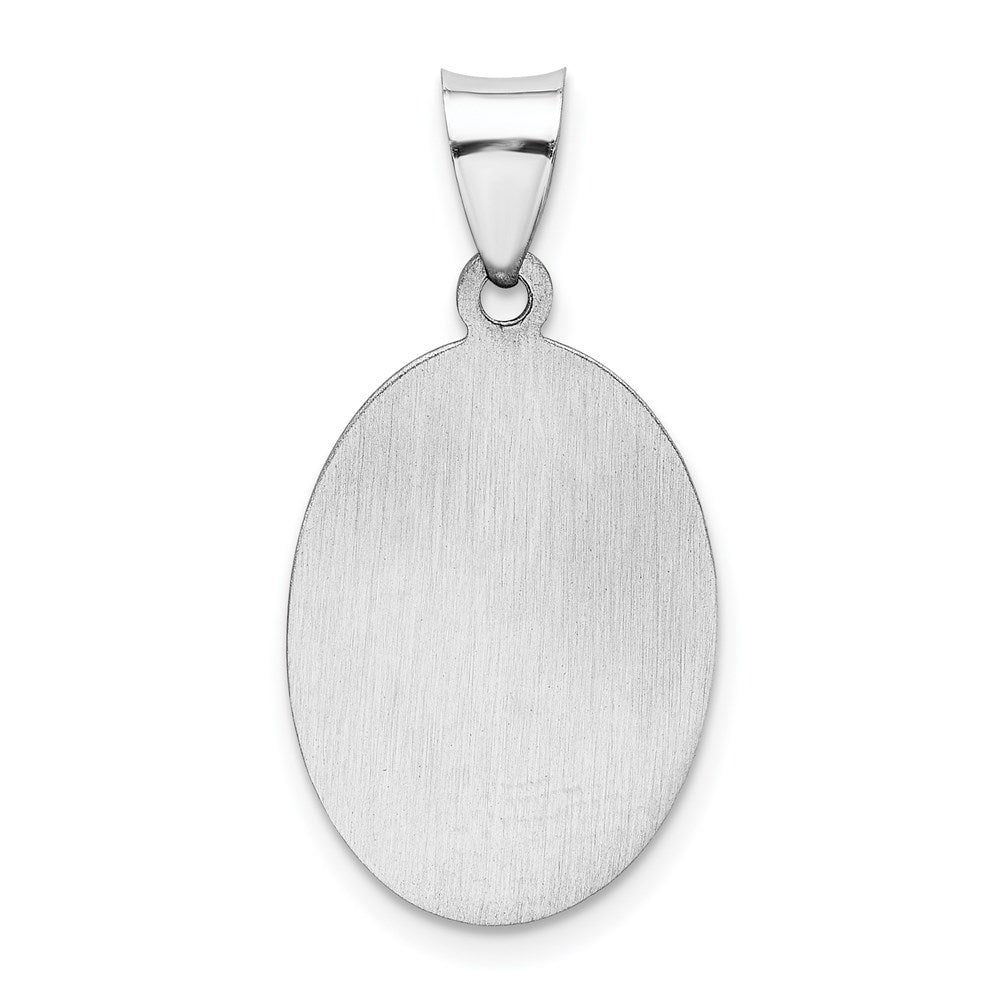FJC Finejewelers 14 kt White Gold Polished/Satin Saint Christopher Medal Hollow Charm 28 mm x 15 mm