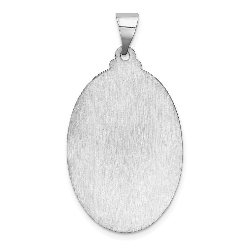 FJC Finejewelers 14 kt White Gold Polished Satin Saint Christopher Medal Hollow Charm 37 mm x 21 mm