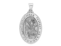 FJC Finejewelers 14 kt White Gold Polished Satin Saint Christopher Medal Hollow Charm 37 mm x 21 mm