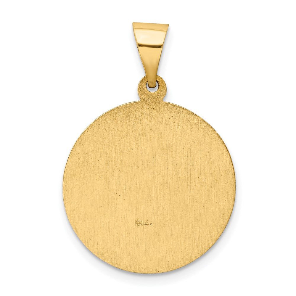 FJC Finejewelers 14 kt Yellow Gold Polished and Satin St Edward Medal Hollow Charm 26 x 18 mm