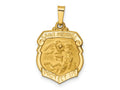 FJC Finejewelers 14 kt Yellow Gold Polished and Satin St Michael Badge Medal Hollow Charm 20 x 14 mm