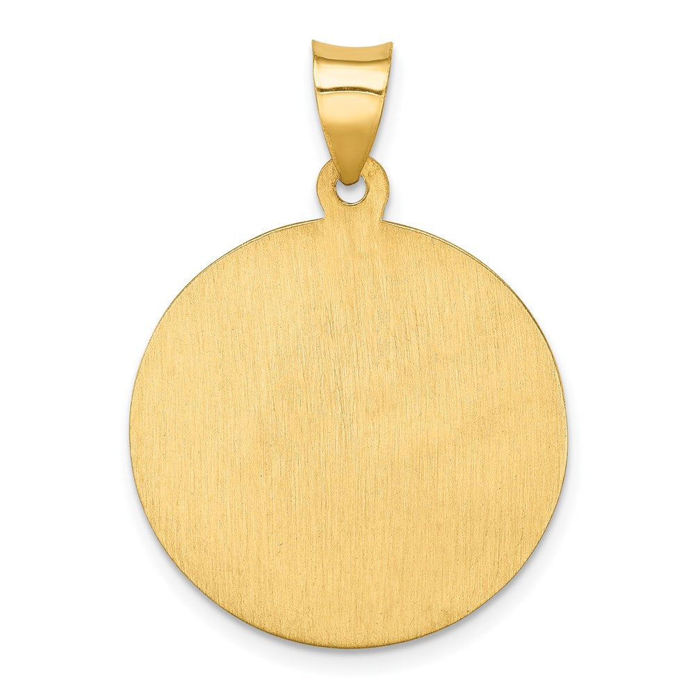 FJC Finejewelers 14 kt Yellow Gold Polished and Satin St Florian Medal Hollow Charm 30 x 22 mm