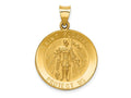 FJC Finejewelers 14 kt Yellow Gold Polished and Satin St Florian Medal Hollow Charm 30 x 22 mm