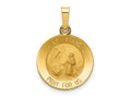 FJC Finejewelers 14 kt Yellow Gold Polished and Satin St Francis Medal Hollow Charm 22 x 15 mm