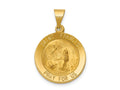FJC Finejewelers 14 kt Yellow Gold Polished and Satin St Francis Medal Hollow Charm 26 x 18 mm