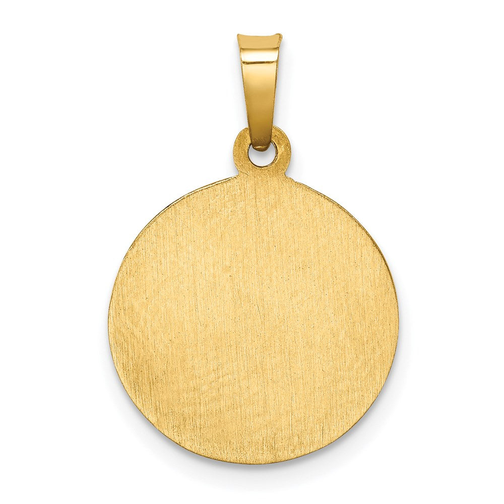 FJC Finejewelers 14 kt Yellow Gold Polished and Satin St Francis of Assisi Medal Hollow Charm 22 x 15 mm