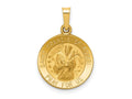 FJC Finejewelers 14 kt Yellow Gold Polished and Satin St Francis of Assisi Medal Hollow Charm 22 x 15 mm