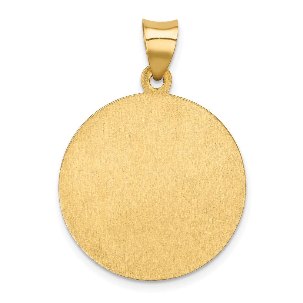 FJC Finejewelers 14 kt Yellow Gold Polished and Satin St Francis of Assisi Medal Hollow Charm 29 x 21 mm
