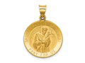 FJC Finejewelers 14 kt Yellow Gold Polished and Satin St Francis of Assisi Medal Hollow Charm 29 x 21 mm