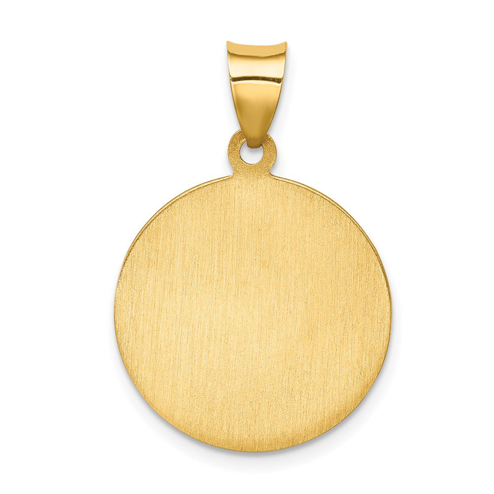FJC Finejewelers 14 kt Yellow Gold Polished and Satin St Francis of Assisi Medal Hollow Charm 26 x 19 mm