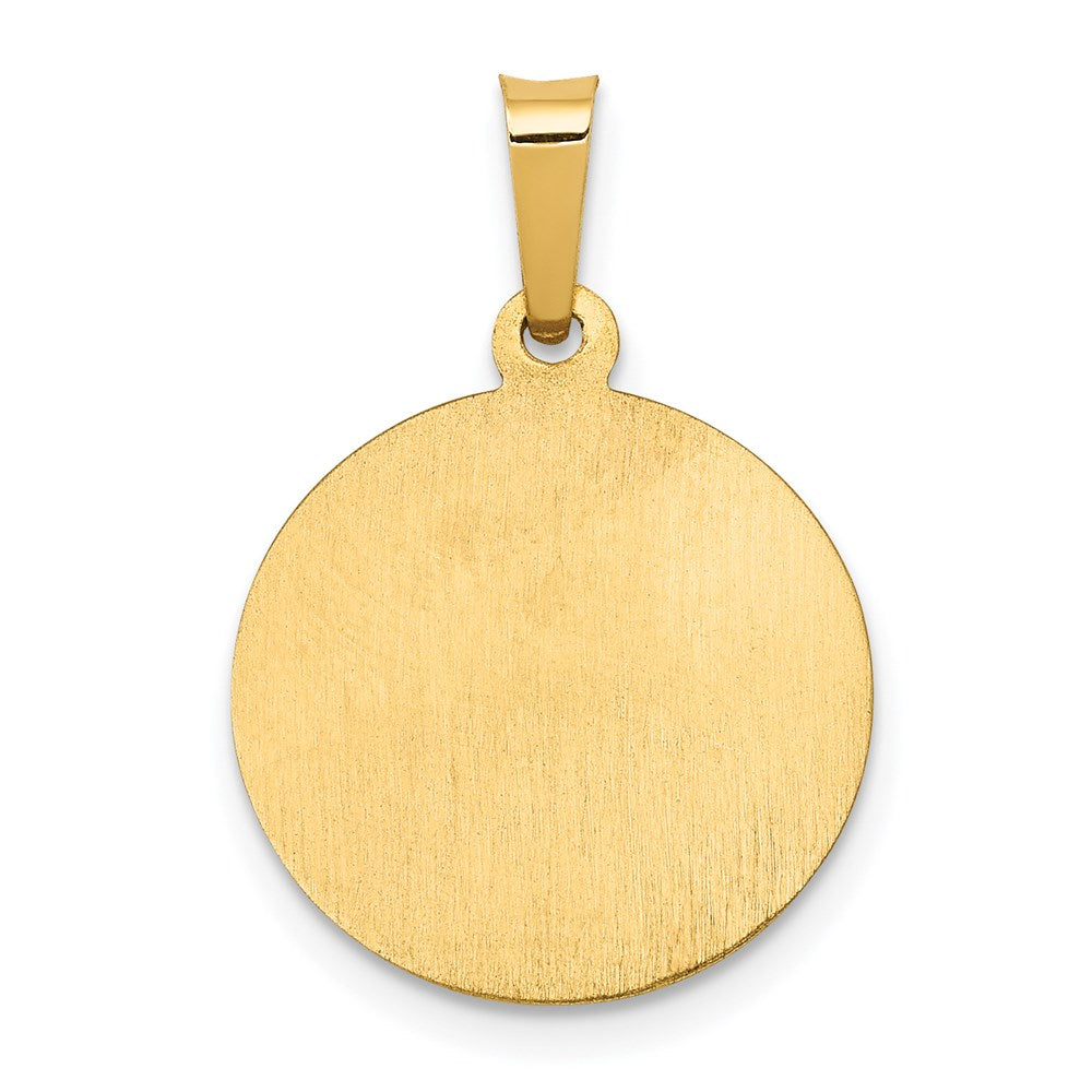 FJC Finejewelers 14 kt Yellow Gold Polished and Satin St George Medal Hollow Charm 22 x 14 mm