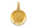 FJC Finejewelers 14 kt Yellow Gold Polished and Satin St George Medal Hollow Charm 22 x 14 mm