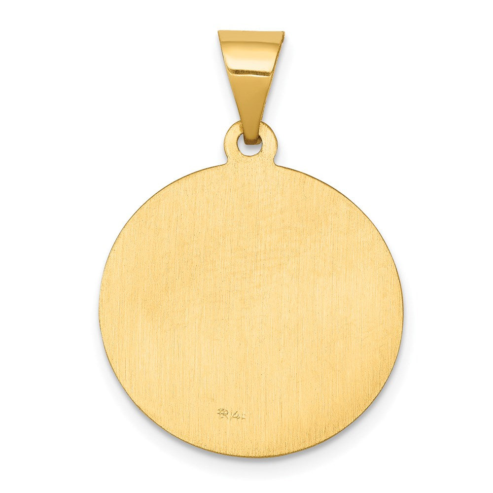 FJC Finejewelers 14 kt Yellow Gold Polished and Satin St George Medal Hollow Charm 27 x 19 mm