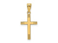 FJC Finejewelers 14 kt Yellow Gold Laser Etched Cross Charm 25 x 12 mm