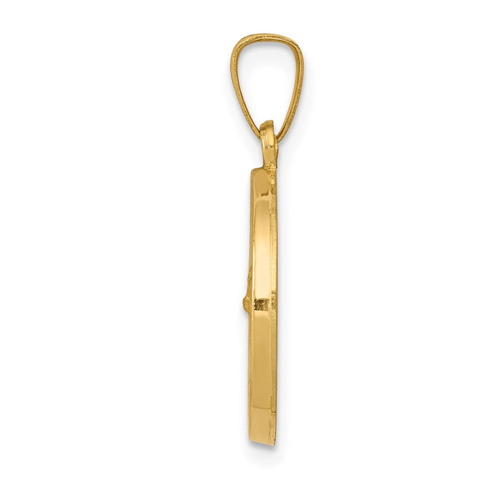 FJC Finejewelers 14 kt Yellow Gold Polished and Satin St Gerard Medal Hollow Charm 22 x 15 mm