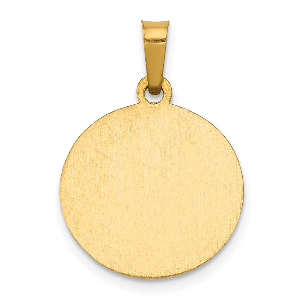 FJC Finejewelers 14 kt Yellow Gold Polished and Satin St Gerard Medal Hollow Charm 22 x 15 mm