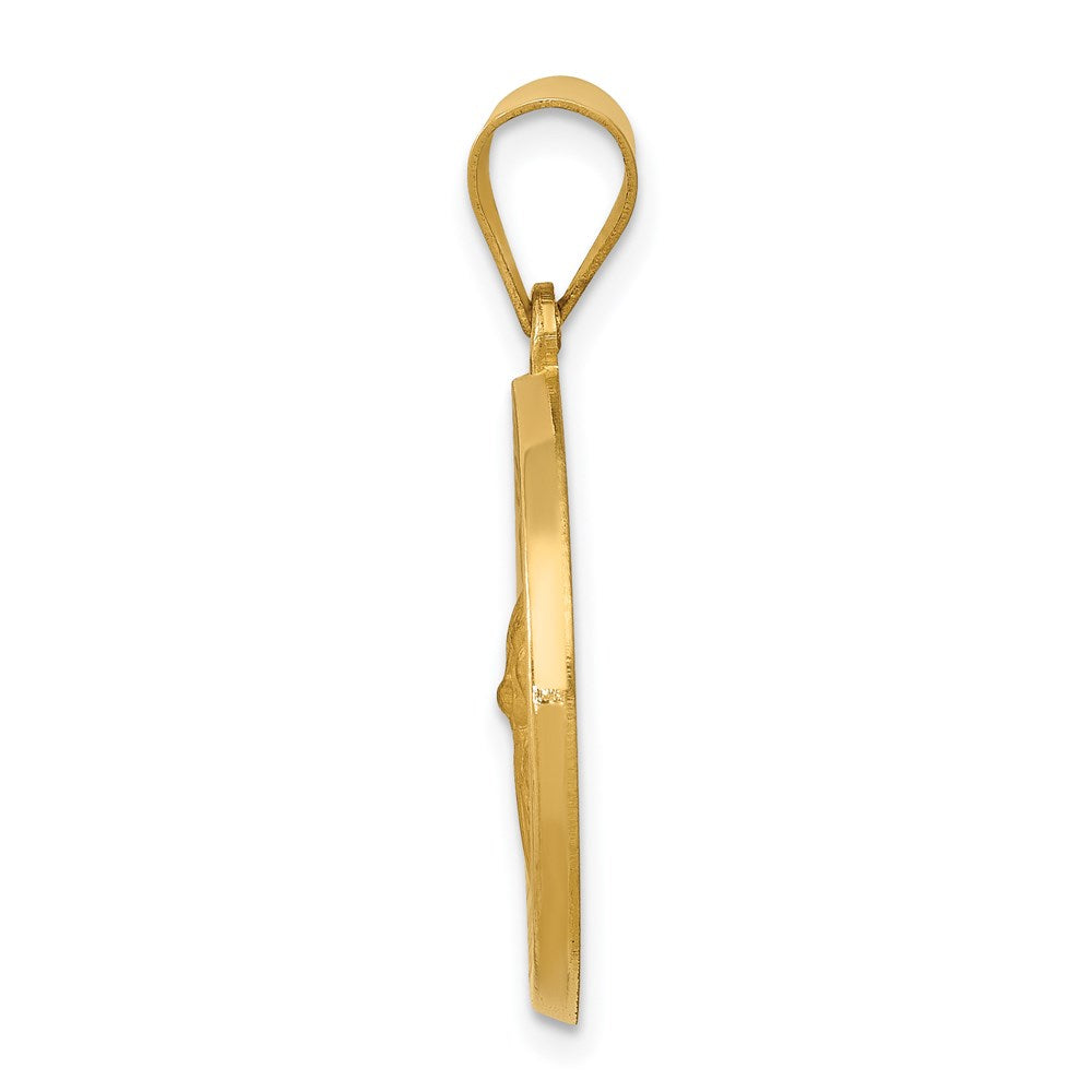 FJC Finejewelers 14 kt Yellow Gold Polished and Satin St Gerard Medal Hollow Charm 26 x 18 mm