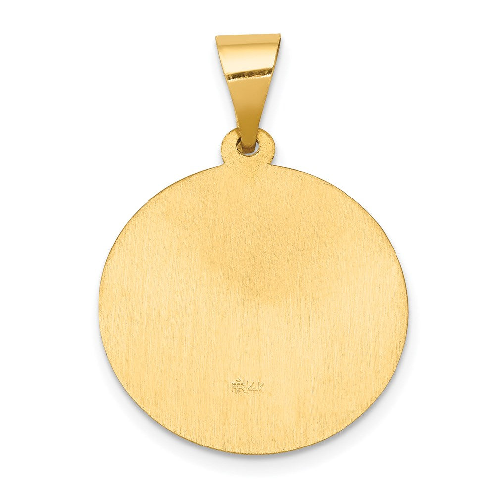 FJC Finejewelers 14 kt Yellow Gold Polished and Satin St Gerard Medal Hollow Charm 26 x 18 mm