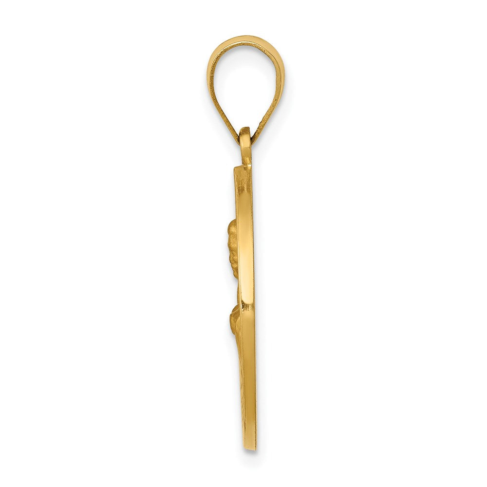 FJC Finejewelers 14 kt Yellow Gold Polished and Satin St John Medal Hollow Charm 27 x 19 mm