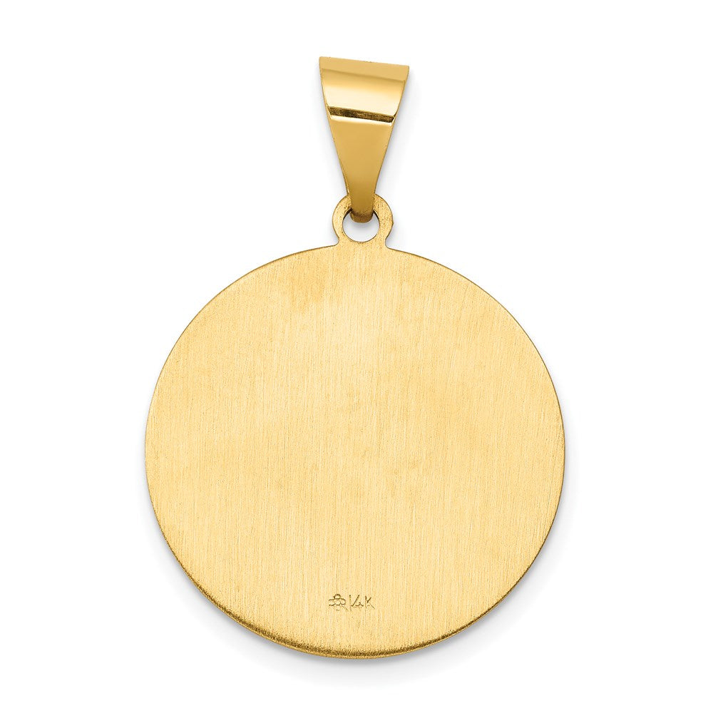 FJC Finejewelers 14 kt Yellow Gold Polished and Satin St John Medal Hollow Charm 27 x 19 mm