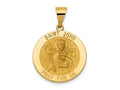 FJC Finejewelers 14 kt Yellow Gold Polished and Satin St John Medal Hollow Charm 27 x 19 mm
