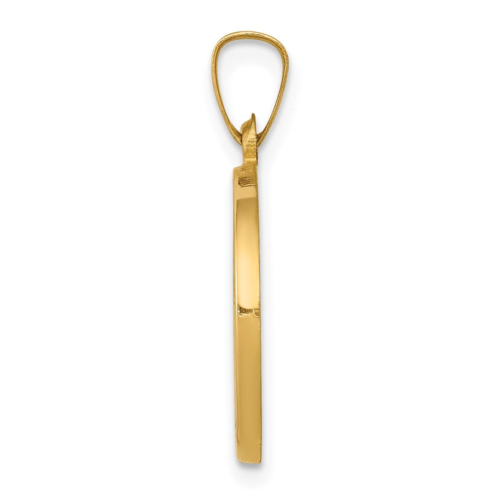 FJC Finejewelers 14 kt Yellow Gold Polished and Satin St John Baptist Medal Hollow Charm 21 x 15 mm