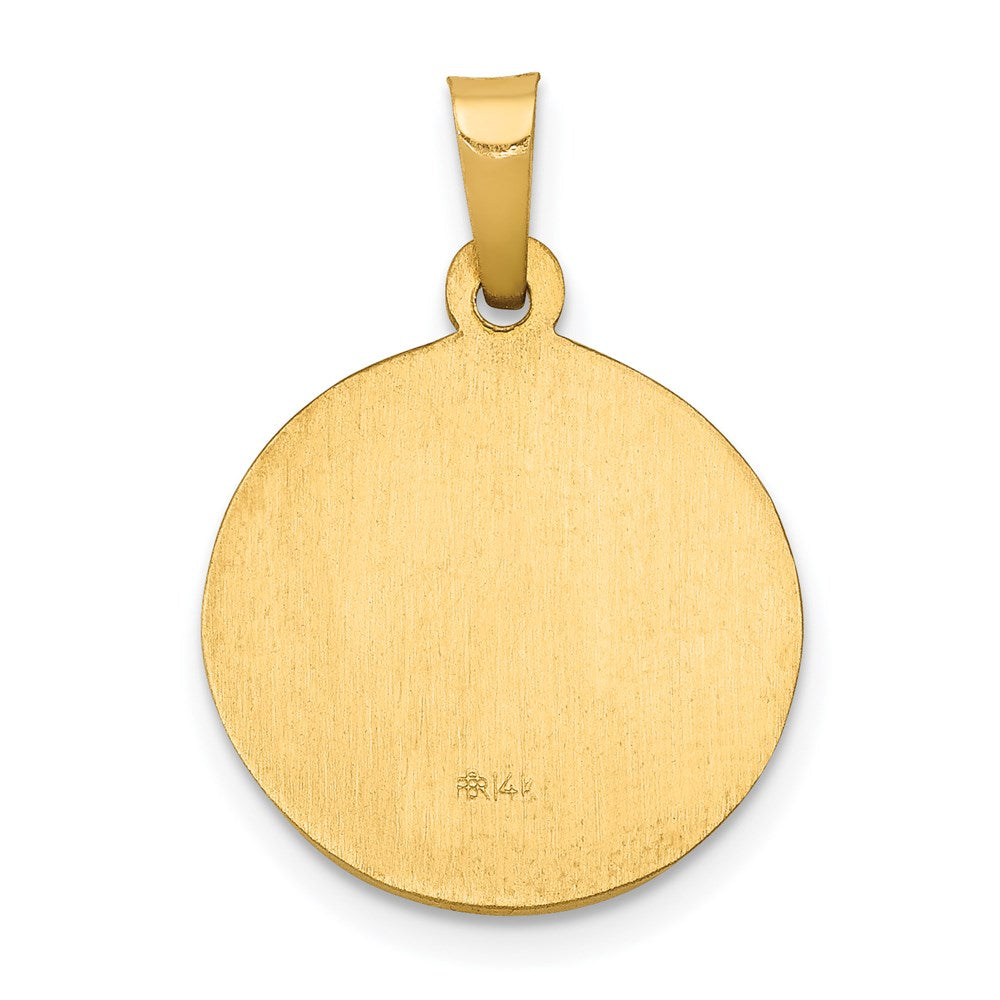 FJC Finejewelers 14 kt Yellow Gold Polished and Satin St John Baptist Medal Hollow Charm 21 x 15 mm