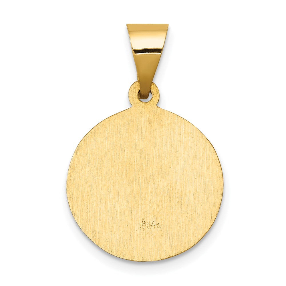 FJC Finejewelers 14 kt Yellow Gold Polished and Satin St John Baptist Medal Hollow Charm 24 x 16 mm