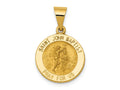 FJC Finejewelers 14 kt Yellow Gold Polished and Satin St John Baptist Medal Hollow Charm 24 x 16 mm