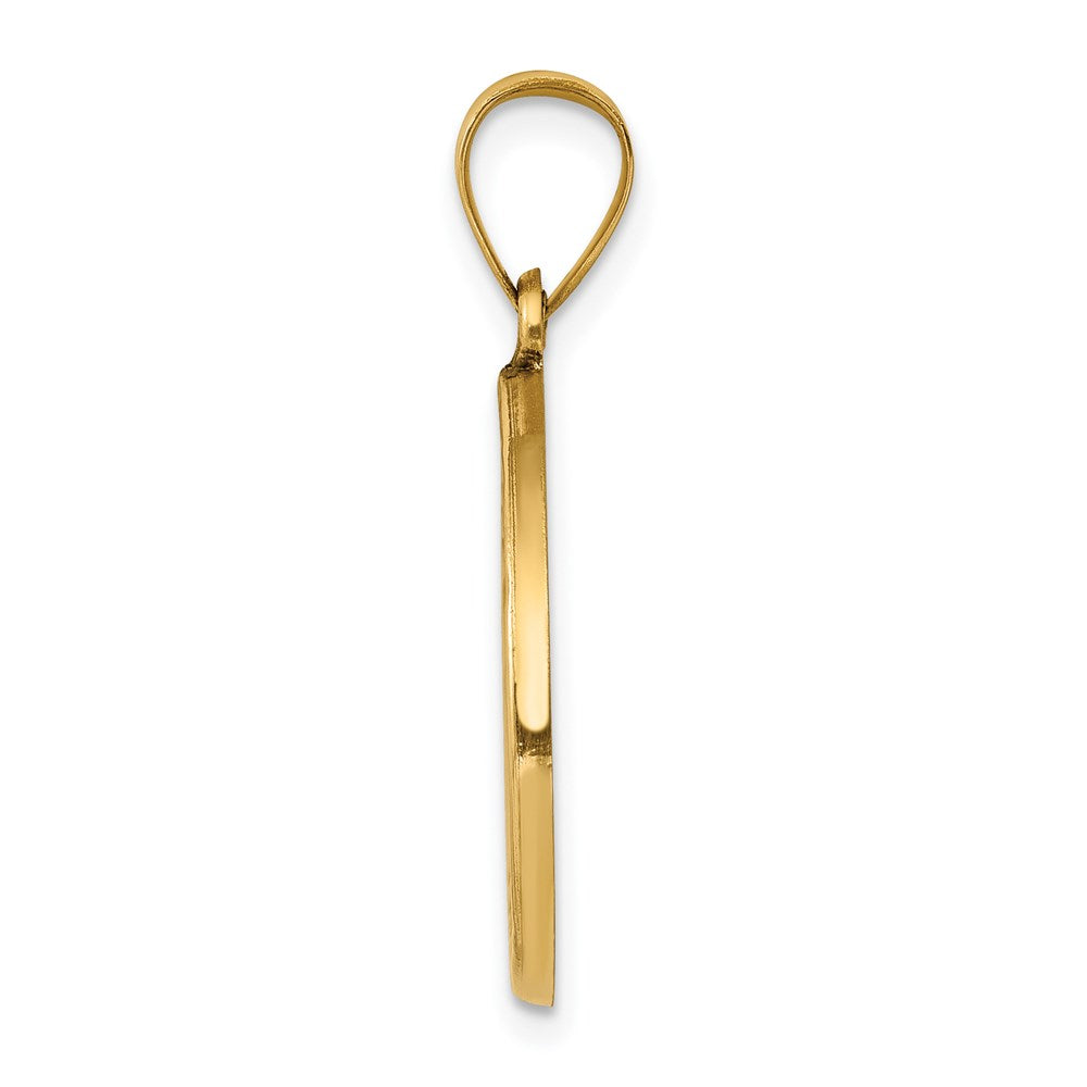 FJC Finejewelers 14 kt Yellow Gold Polished and Satin St John Baptist Medal Hollow Charm 27 x 19 mm
