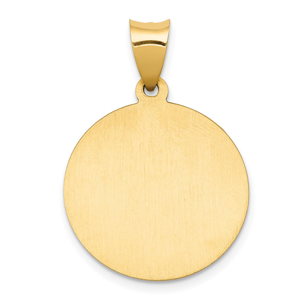 FJC Finejewelers 14 kt Yellow Gold Polished and Satin St John Baptist Medal Hollow Charm 27 x 19 mm