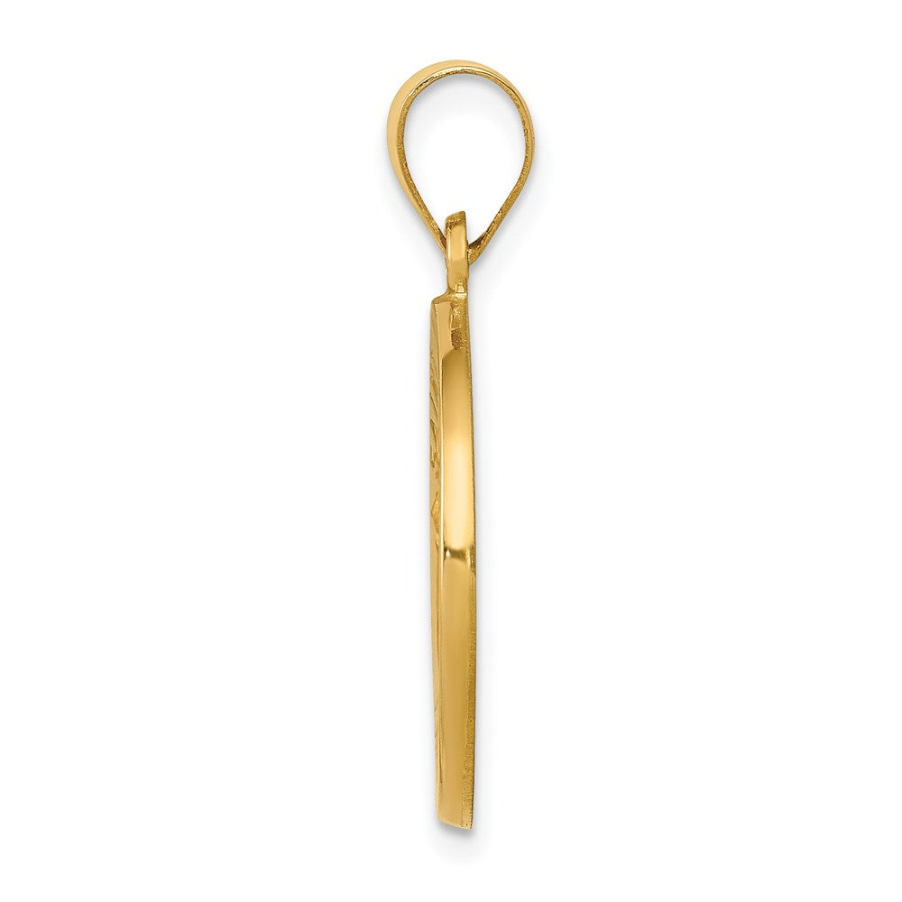 FJC Finejewelers 14 kt Yellow Gold Polished and Satin St John Baptist Medal Hollow Charm 27 x 19 mm