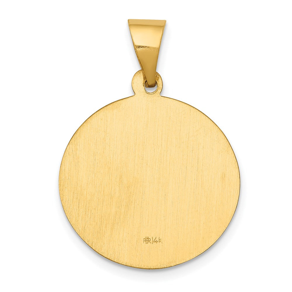 FJC Finejewelers 14 kt Yellow Gold Polished and Satin St John Baptist Medal Hollow Charm 27 x 19 mm