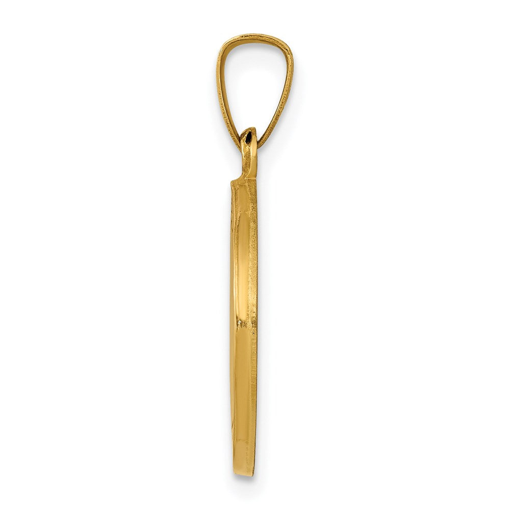 FJC Finejewelers 14 kt Yellow Gold Polished and Satin St Joseph Medal Hollow Charm 21 x 15 mm