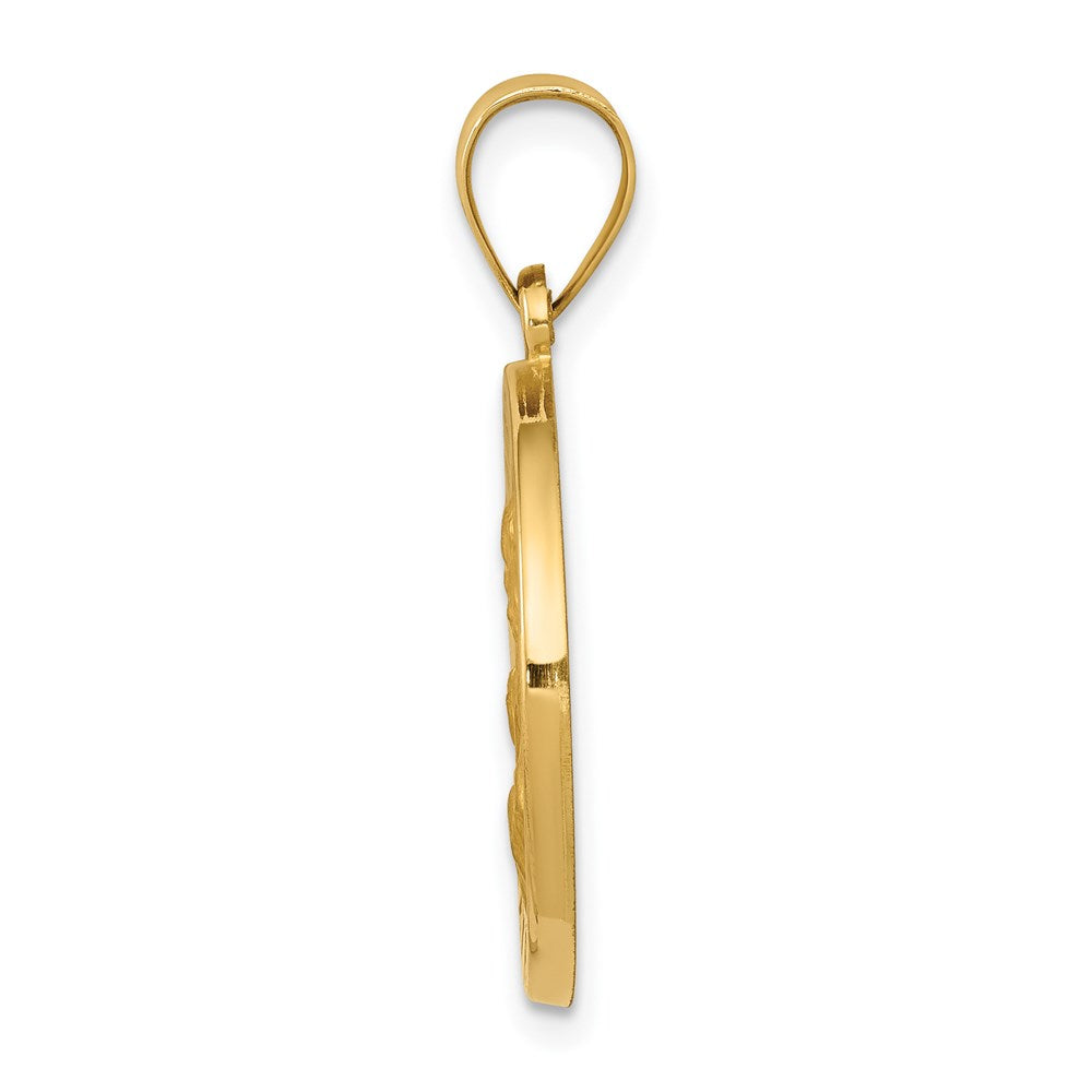 FJC Finejewelers 14 kt Yellow Gold Polished and Satin St Joseph Medal Hollow Charm 27 x 18 mm