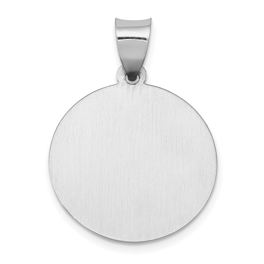 FJC Finejewelers 14 kt White Gold Polished and Satin Saint Joseph Medal Hollow Charm 27 mm x 18 mm