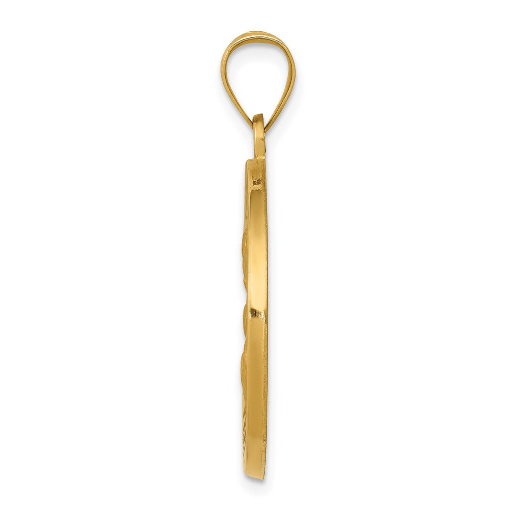 FJC Finejewelers 14 kt Yellow Gold Polished and Satin St Joseph Medal Hollow Charm 30 x 22 mm