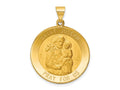 FJC Finejewelers 14 kt Yellow Gold Polished and Satin St Joseph Medal Hollow Charm 33 x 26 mm