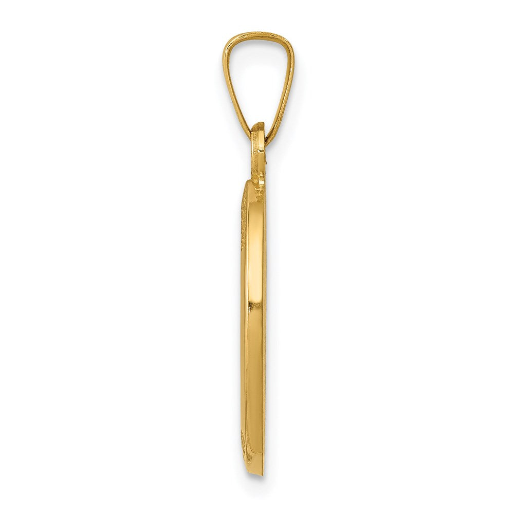 FJC Finejewelers 14 kt Yellow Gold Polished and Satin St Joseph Medal Hollow Charm 24 x 12 mm
