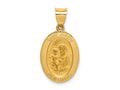 FJC Finejewelers 14 kt Yellow Gold Polished and Satin St Joseph Medal Hollow Charm 26 x 13 mm
