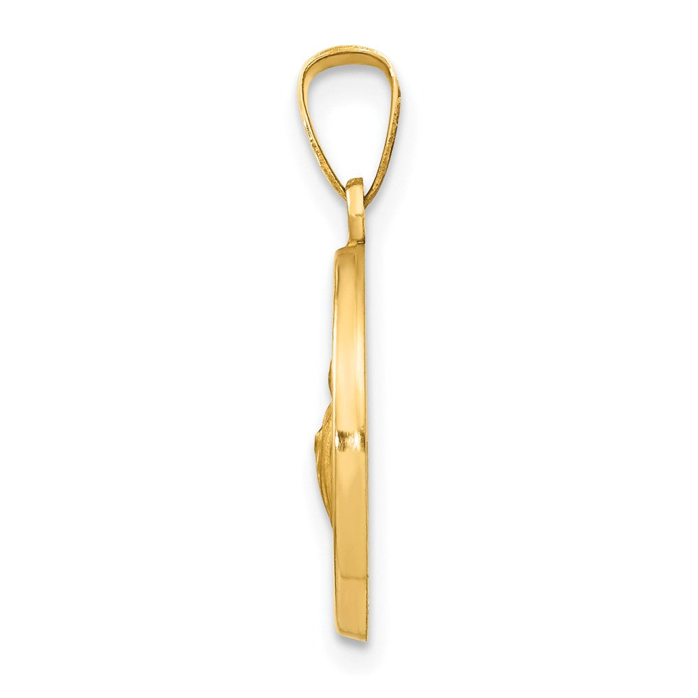 FJC Finejewelers 14 kt Yellow Gold Polished and Satin St Jude Thaddeus Medal Hollow Charm 22 x 15 mm