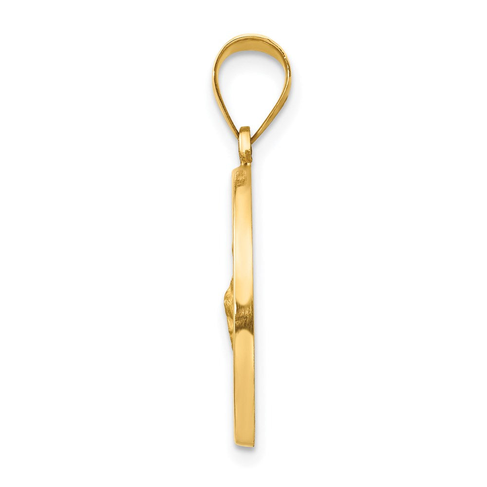 FJC Finejewelers 14 kt Yellow Gold Polished and Satin St Jude Thaddeus Medal Hollow Charm 27 x 19 mm