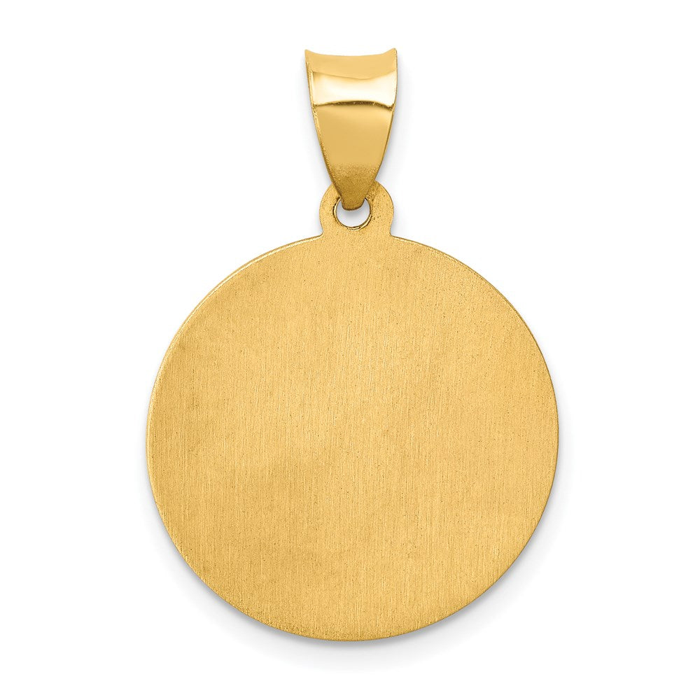 FJC Finejewelers 14 kt Yellow Gold Polished and Satin St Jude Thaddeus Medal Hollow Charm 27 x 19 mm