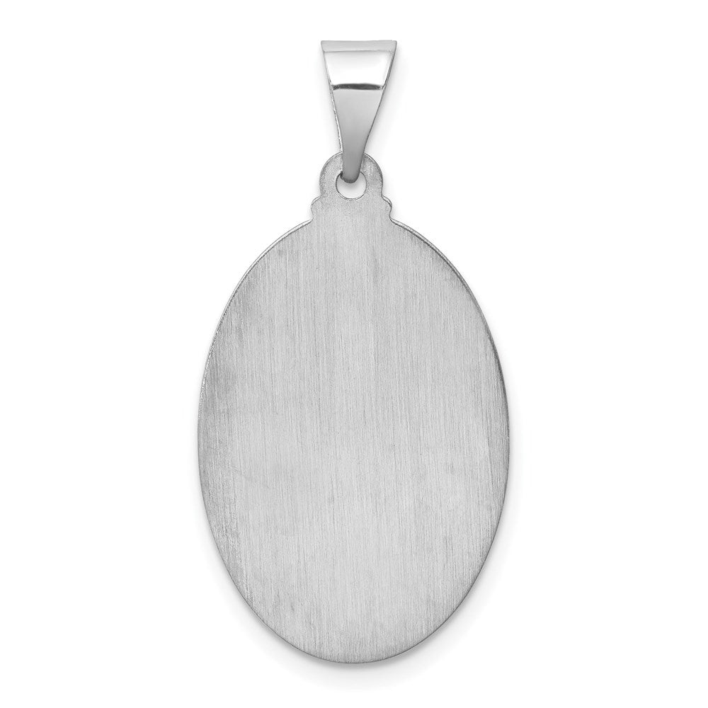 FJC Finejewelers 14 kt White Gold Polish Satin Saint Jude Thaddeus Medal Hollow Charm 31 mm x 16 mm