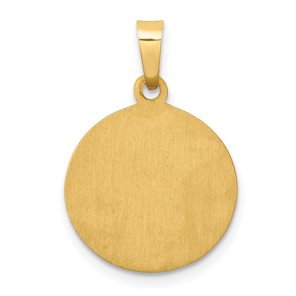 FJC Finejewelers 14 kt Yellow Gold Polished and Satin St Lucy Medal Hollow Charm 22 x 15 mm