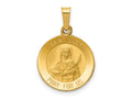 FJC Finejewelers 14 kt Yellow Gold Polished and Satin St Lucy Medal Hollow Charm 22 x 15 mm