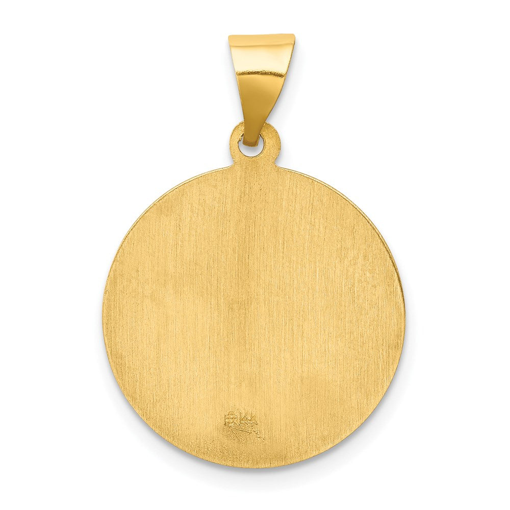 FJC Finejewelers 14 kt Yellow Gold Polished and Satin St Lucy Medal Hollow Charm 26 x 18 mm
